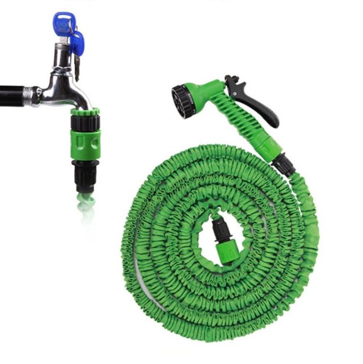 tokai-magic-hose-สายยางฉีดน้ำยืดได้-3-เท่า-พร้อมหัวล็อคก๊อกฉีดน้ำปรับได้และข้อต่อ-ยาว-7-5-เมตร-25-ฟุต-สีเขียว-ขนาดก่อนใช้งาน-2-5-เมตร