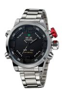 WEIDE นาฬิกาข้อมือผู้ชาย LED  สายสเตนเลส รุ่น SPORT I - Silver