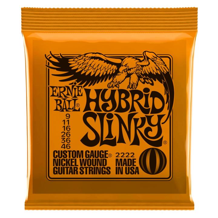 สายกีตาร์ไฟฟ้า Ernie Ball 2222 สายกีต้าร์ไฟฟ้า Hybrid Slinky Nickel Wound Set (9 - 46)