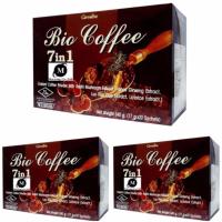 Giffarine Bio Coffee 7 in 1 กาแฟเห็ดหลินจือสกัด โสมสกัด หล่อฮังก้วยสกัด เข้มข้น บำรุงร่างกาย 20 ซอง (3 กล่อง)