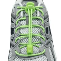 เชือกรองเท้า เชือกผูกรองเท้า ไม่ต้องผูก รองเท้า Lock Laces No-Tie Elastic Shoe Laces Lock And Clip For Custom Fit - Green