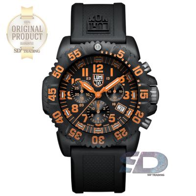 LUMINOX "รับประกันศูนย์ 2ปี"&nbsp;Man Watch (NAVY SEAL COLORMARK CHRONO 3080 SERIES) รุ่น 3089 - Black/Orange