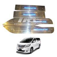 กาบบันได กาบบันไดมีไฟรถยนต์ ALPHARD20 2008 2009 2010 2011 2012 2013 2014 กาบบันได มีไฟ LED สีฟ้าเรืองแสง งานนำเข้า