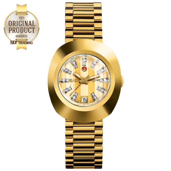 rado-diastar-นาฬิกาข้อมือผู้หญิง-22-พลอยคู่-เรือนทองautomatic-watch-รุ่น-r12416803-สีทอง-two-tone