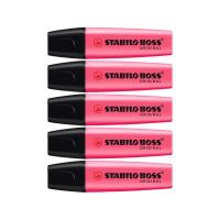 STABILO สตาบิโล Boss Original ปากกาเน้นข้อความ ชุด 5 ด้าม - Red