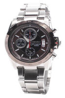 Seiko Analog Casual Mens Chronograph Watch Grey Stainless Strap  SNAA75P1