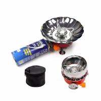 หัวแก๊ส ปิดนิค เตาแก๊ส แบบพกพา เดินป่า แคมป์ปิ้ง พร้อมกระเป๋า Portable Windproof Camping Stove