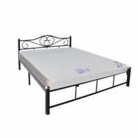 Raminthra Furniture  เตียงเหล็ก + ที่นอนสปริงหนา 8 นิ้ว ขนาด  6 ฟุต ( สีดำ ) Bed