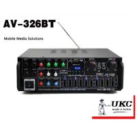 UKC เครื่องขยายเสียง AC/DC Mini 2X120W Stereo Power AMPlifier Bluetooth/USB/FM Media Solutions รุ่น AV-326BT