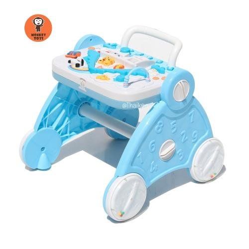 monkey-toys-2in1-รถผลักเดิน-และ-แผงของเล่น-สีฟ้า
