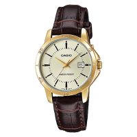 นาฬิกา รุ่น Casio นาฬิกาข้อมือผู้หญิง สายหนัง สีน้ำตาล รุ่น LTP-V004GL-9A ( Gold ) จากร้าน MIN WATCH