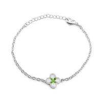 Suvani Jewelry - Stainless Steel Real Irish Four Leaf Clover Good Luck กำไลใบโคลเวอร์ ใบไม้แห่งความโชคดี