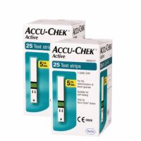 [แพ็คคู่] แผ่นตรวจวัดน้ำตาล Accu-Chek Active 25 ชิ้น