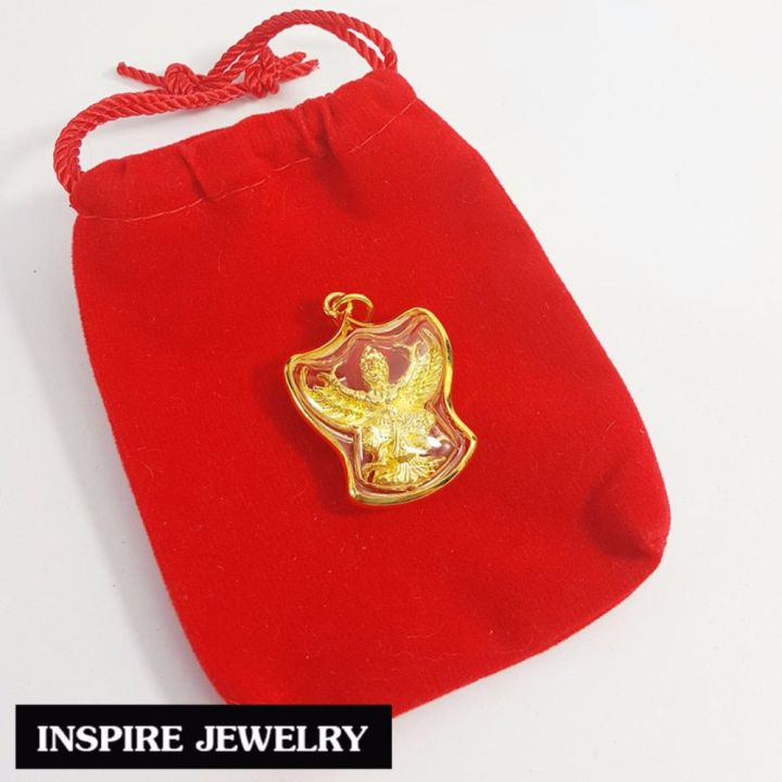 inspire-jewelry-จี้พญาครุฑ-เลี่ยมทอง-สัญลักษณ์แห่งความเจริญรุ่งเรือง-ป้องกันสิ่งลี้ลับ-มหาอำนาจ-มีความเจริญแก่ตัวเองและครอบครัว