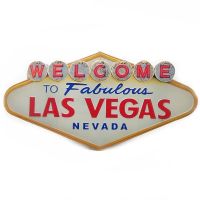 ป้ายสังกะสี Welcome To Fabulous Las Vegas (ปั๊มนูน)