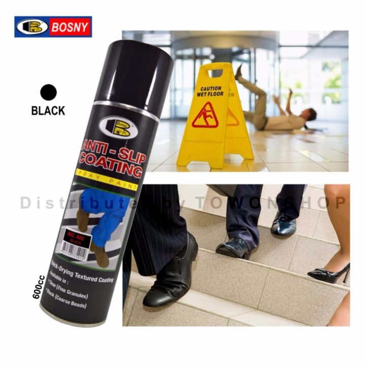 bosny-สีสเปรย์กันลื่น-ป้องกันพื้นลื่น-บันได-พื้นห้องน้ำ-สีดำ-black-anti-slip-coating-spray-paint-600ml