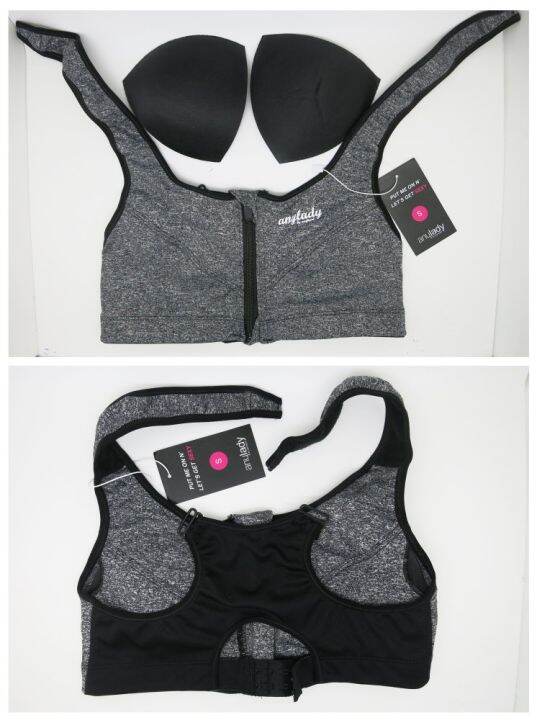 anyhead-สปอร์ตบรา-รุ่นซิป-sports-bra-anylady-zip-gray