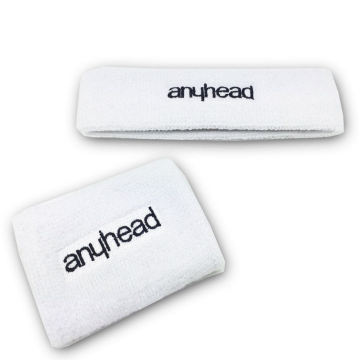 anyhead-sweat-absorber-ผ้ารัดศรีษะ-ผ้ารัดข้อมือ-สีขาว