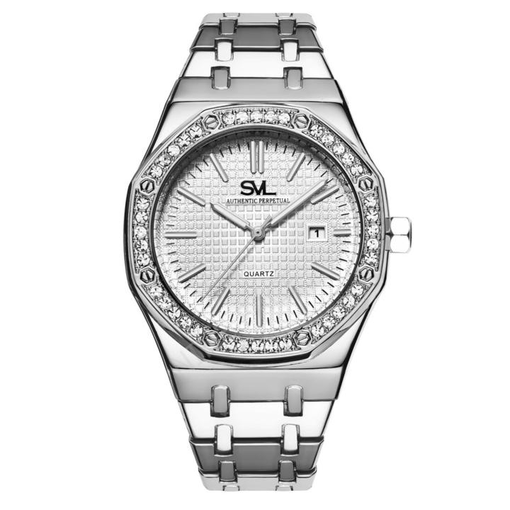 [ลด 90% ล้างสตอก] SVL Date Quartz นาฬิกาข้อมือผู้ชาย(คละสีส่ง)  มีวันที่ กันน้ำ 100% รุ่น GP80333-D (Silver-M) แถมซองนาฬิกาสุดหรู
