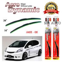 ใบปัดน้ำฝนทรง Aero Dynamic (Diamond eye) ขนาด 14" 24" นิ้ว สำหรับ  HONDA JAZZ GE 2008-2012   จำนวน 1 คู่