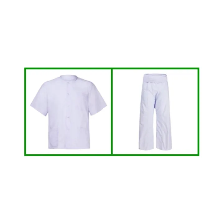 S,M,L,XL,XXL,4XL ชุดปฏิบัติธรรม เซท 2 ชิ้น (เสื้อแขนสั้น +กางเกงเลมี ...