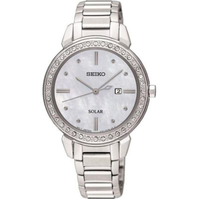 SEIKO Solar นาฬิกาข้อมือผู้หญิง สายสแตนเลส&nbsp;รุ่น SUT327P1 - สีเงิน