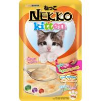 Nekko อาหารแมวเน็กโกะ ทูน่ามูสผสมแซลมอนสำหรับลูกแมว 70 g. x 48 ซอง