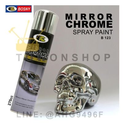 Bosny บอสนี่ สีสเปรย์ โครเมี่ยม กระจกเงา Mirror Chrome Spray 270cc