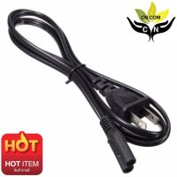 สาย 5ft Us Plug 2-Prong Port Ac Power Adapter Cord Cable For Vcr Ps2 Ps3 Slim หนา1.00mm 1.8เมตร (สีดำ)