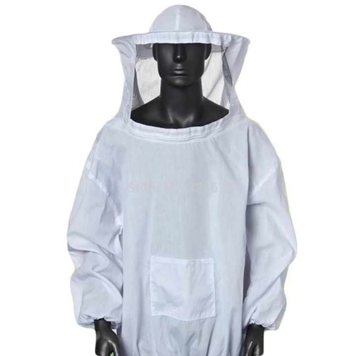 ป้องกันการเลี้ยงผึ้งผ้าคลุมหน้าผ้าคลุมไหล่เสื้อแจ็คเก็ตอุปกรณ์หมวกที่มองเห็นได้ชัดเจนหน้ากากสีขาว-นานาชาติ