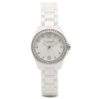 นาฬิกาข้อมือผู้หญิง Coach Tristen 14502106 White Ceramic Bracelet Glitz Ladies Watch