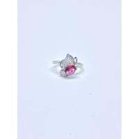 แหวนเงินแท้ ผีเสื้อ CZ ทับทิม silver 92.5 เบอร์ 8 (ขนาดรอบน้ิว 56.6 mm.)