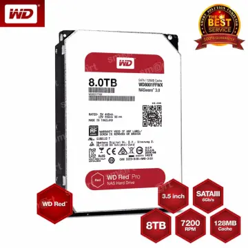 WD Red Pro 8TB 3.5-Inch SATA III 7200rpm 128MB Cache NAS Internal Hard  Drive (WD8001FFWX)