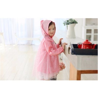 ((ไม่มีกลิ่นพลาสติก/แบรนด์เกาหลี))เสื้อกันฝนเด็กผู้หญิง  Enbihouse  Raincoat (ไซส์  S,M,L)