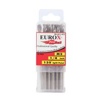 EUROX ดอกสว่านเจาะเหล็ก 1/4 6.350mm. (ชนิดแพ๊ค 10 ดอก)