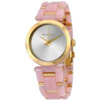 นาฬิกาข้อมือผู้หญิง Michael Kors Delray Gold-Tone Dial Pink Acetate Ladies Watch MK4316