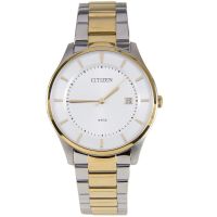 Citizen Quartz Dress Watch  นาฬิกาข้อมือสุภาพบุรุษ  Silver/Gold Stainless Strap  รุ่น  BD0048-55A