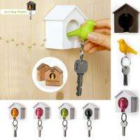 1x นกกระจอกบ้าน Nest พวงกุญแจนกหวีด Keyholder Home Wall Hook ที่แขวนพวงกุญแจ Rack (สีสุ่ม) - INTL