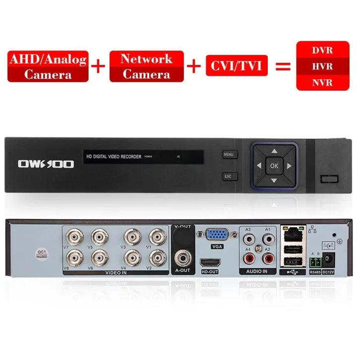 OWSOO 8CH Channel Full AHD 1080N 1500TVL CCTV Surveillance DVR Security