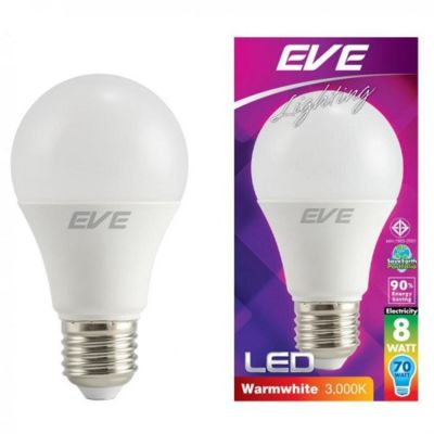 EVE หลอด LED A60 8 วัตต์ Warnwrite E27 แพ็ค 6 หลอด  A43
