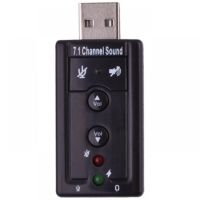 USB 2.0 3D Virtual 7.1 Channel Audio Sound Card Adapter (สีดำ)