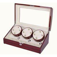 FK -Watch Winder กล่องหมุนนาฬิกา ออโตเมติก แบบอโตเมติก 6 เรือน ควอตซ์ 7 เรือน สีน้ำตาลลายไม้/ครีม (สินค้าเกรดคุณภาพ มีรับประกัน)