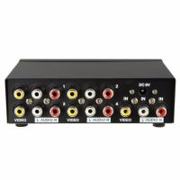 กล่องสัญญาณ ใช้สำหรับต่อเครื่อง 4 Port Video Audio Splitter (สีดำ)