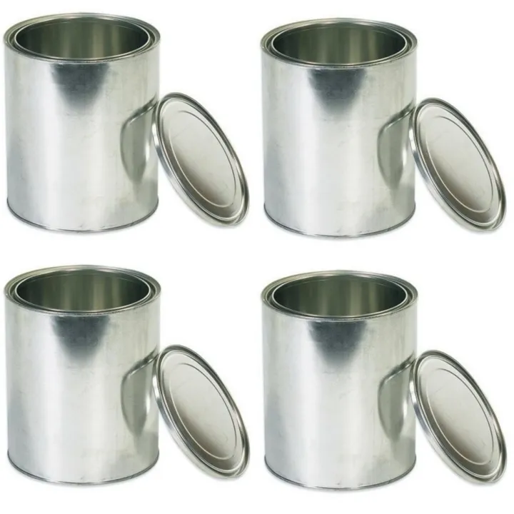 กระป๋องเปล่าพร้อมฝาขนาด 4ลิตร (แกลลอน) x4ใบ Empty Gallon Paint Cans