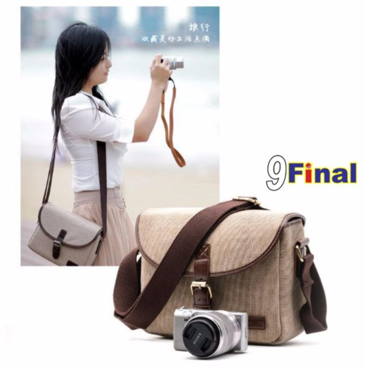 travel-life-m80-กระเป๋ากล้อง-แนวเกาหลี-ผ้าแคนวาส-สีเทา-สำหรับ-กล้อง-dslr-mirrorless