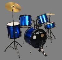 LanDwin กลองชุด 5 ใบ Drum Set 5 pcs 22"x16"x12LS-R/BK GPC 53-17 MU (สีน้ำเงิน)