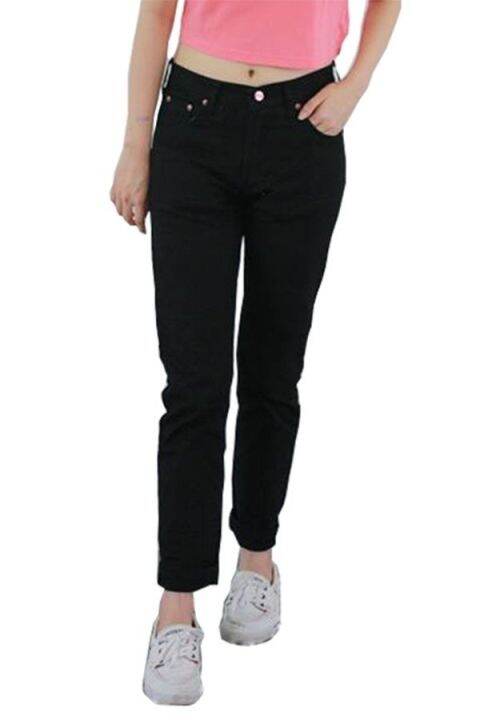 golden-zebra-jeans-กางเกงยีนส์ขาเดฟ-ผ้ายืดสีดำ
