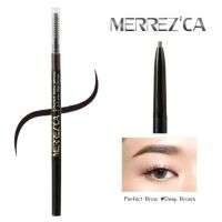 Merrezca Perfect brow Pencil #Deep brown เมอเรสก้า ดินสอเขียนคิ้ว สีน้ำตาลเข้ม/1แท่ง