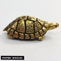 Inspire Jewelry ,เต่าลงยันต์ทองเหลือง จิ๋ว 2CM