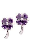 Jewelry buffet Clover Flower Purple Earring